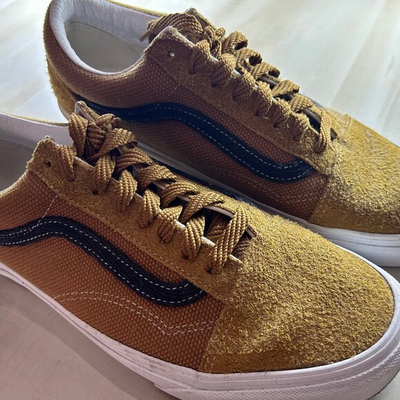 100886 Vans Old Skool Ochre Gold Suede Canvas Size 8/9.5 **USED** - Picture 1 of 6